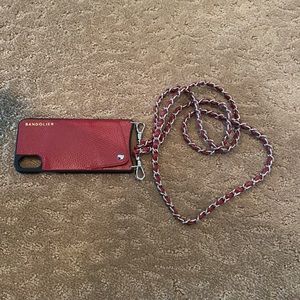 Bandolier Maroon/Red Leather Phone Case IPhone X